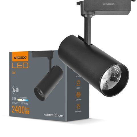 LED світильник трековий VIDEX 30W 4100K чорний 25913 фото