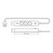 Мережевий подовжувач VIDEX ONCORD з/з 3п 3м (3x1.5мм) 2.4А 2USB+USB-C з кнопкою White 27693 фото 12