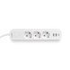 Мережевий подовжувач VIDEX ONCORD з/з 3п 3м (3x1.5мм) 2.4А 2USB+USB-C з кнопкою White 27693 фото 5