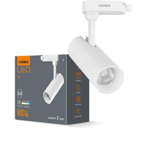 LED світильник трековий VIDEX 10W 4100K білий 25914 фото
