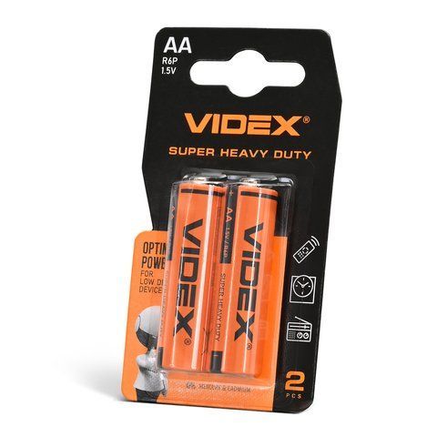 Батарейка сольова Videx R6P/AA 2шт SMALL BLISTER 21158 фото