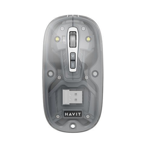 Бездротова миша дворежимна HAVIT MS62WB Pro Transparent Gray 29124 фото