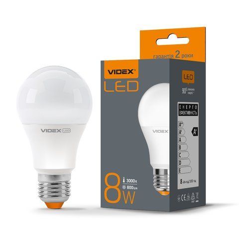 LED лампа VIDEX A60e 8W E27 3000K 23805 фото