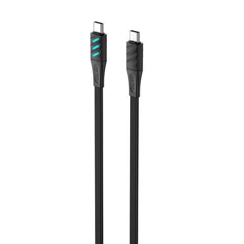 Кабель USB-C to USB-C HAVIT HV-CB6254 PD60W 3A 1м з LED індикатором Black 27626 фото