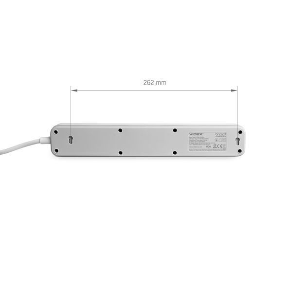 Мережевий подовжувач VIDEX ONCORD з/з 4п 3м (3x1.5мм) 3.4А USB(QC3.0) +USB-C(PD20W) з кнопкою White 27695 фото
