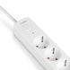 Мережевий подовжувач VIDEX ONCORD з/з 4п 3м (3x1.5мм) 3.4А USB(QC3.0) +USB-C(PD20W) з кнопкою White 27695 фото 3