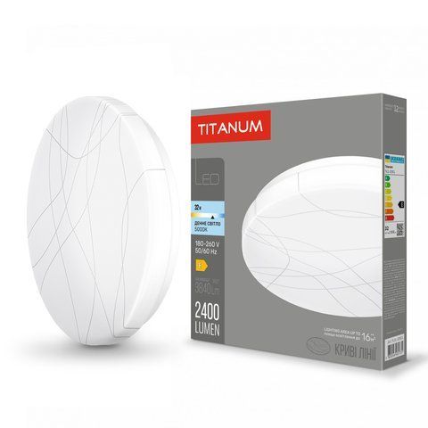 LED світильник настінно-стельовий TITANUM 32W 5000K Криві лінії 26683 фото