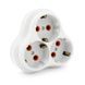 Розетка трійник з заземленням AK303, White, Q10 AK303 фото 1